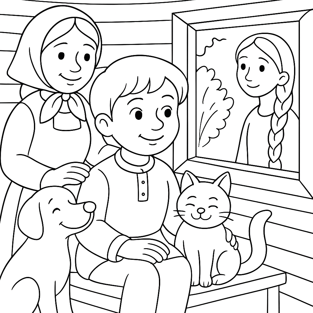 Раскраска по сказке "Волшебное кольцо"