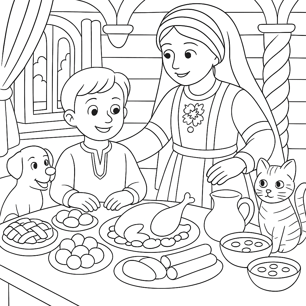 Раскраска по сказке "Волшебное кольцо"