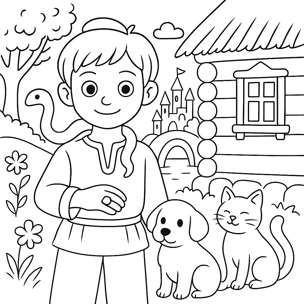 Раскраска по сказке "Волшебное кольцо"