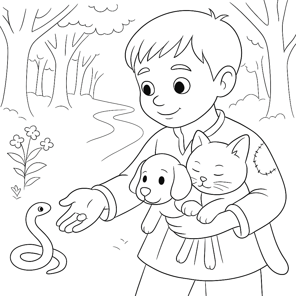 Раскраска по сказке "Волшебное кольцо"