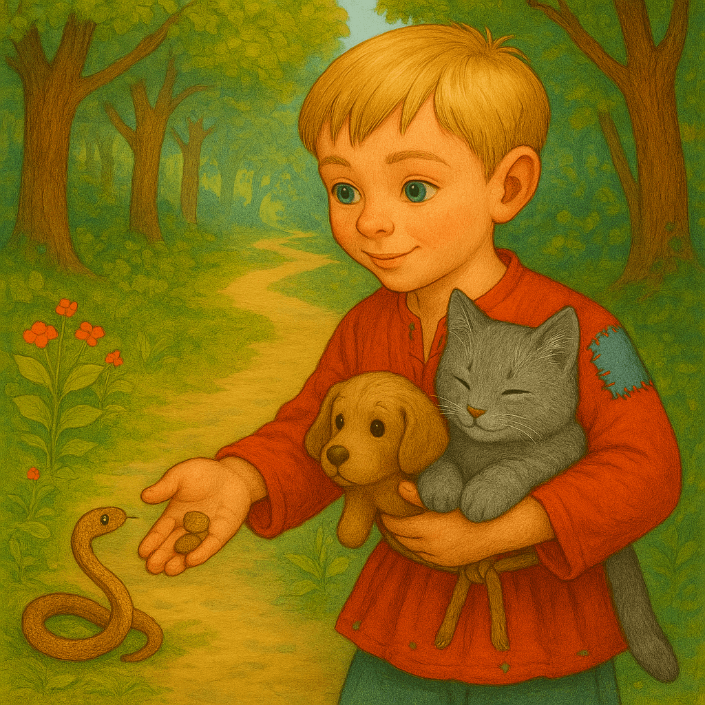 Семен спасает маленькую волшебную змею по имени Скарапея