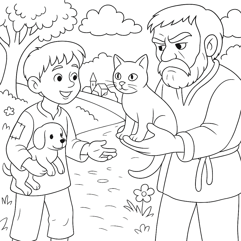 Раскраска по сказке "Волшебное кольцо"