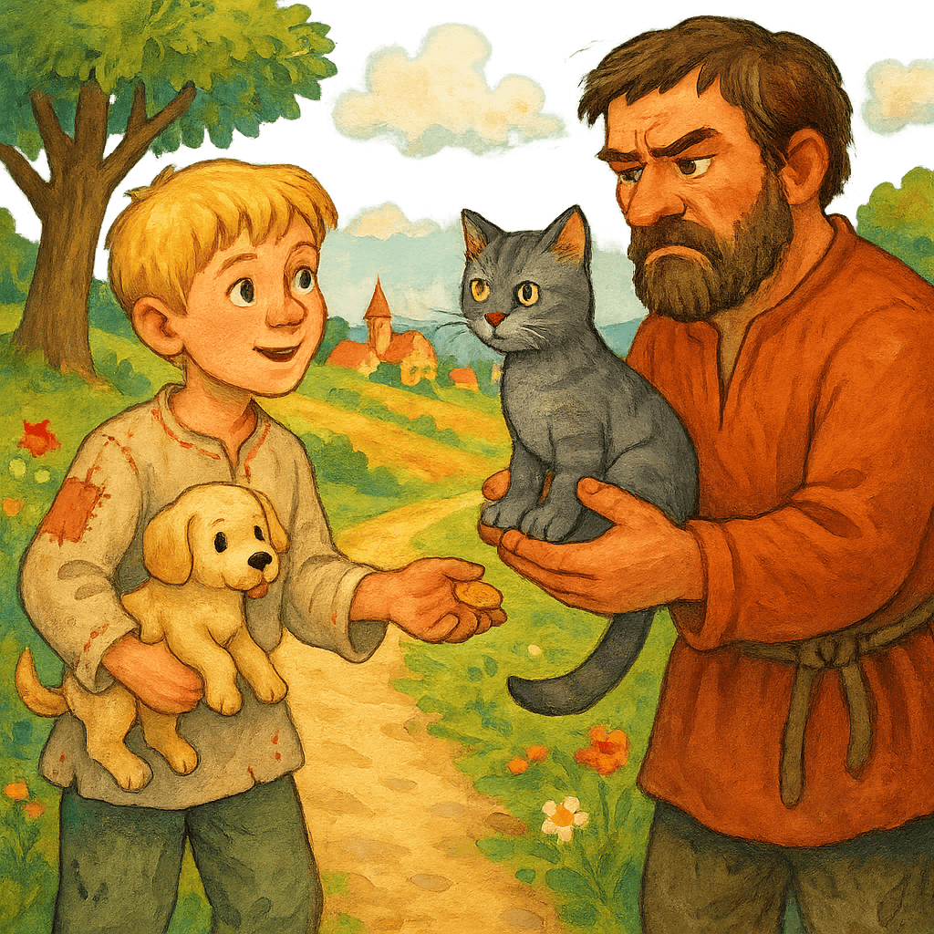 Семен покупает серую кошку у того же мужчины