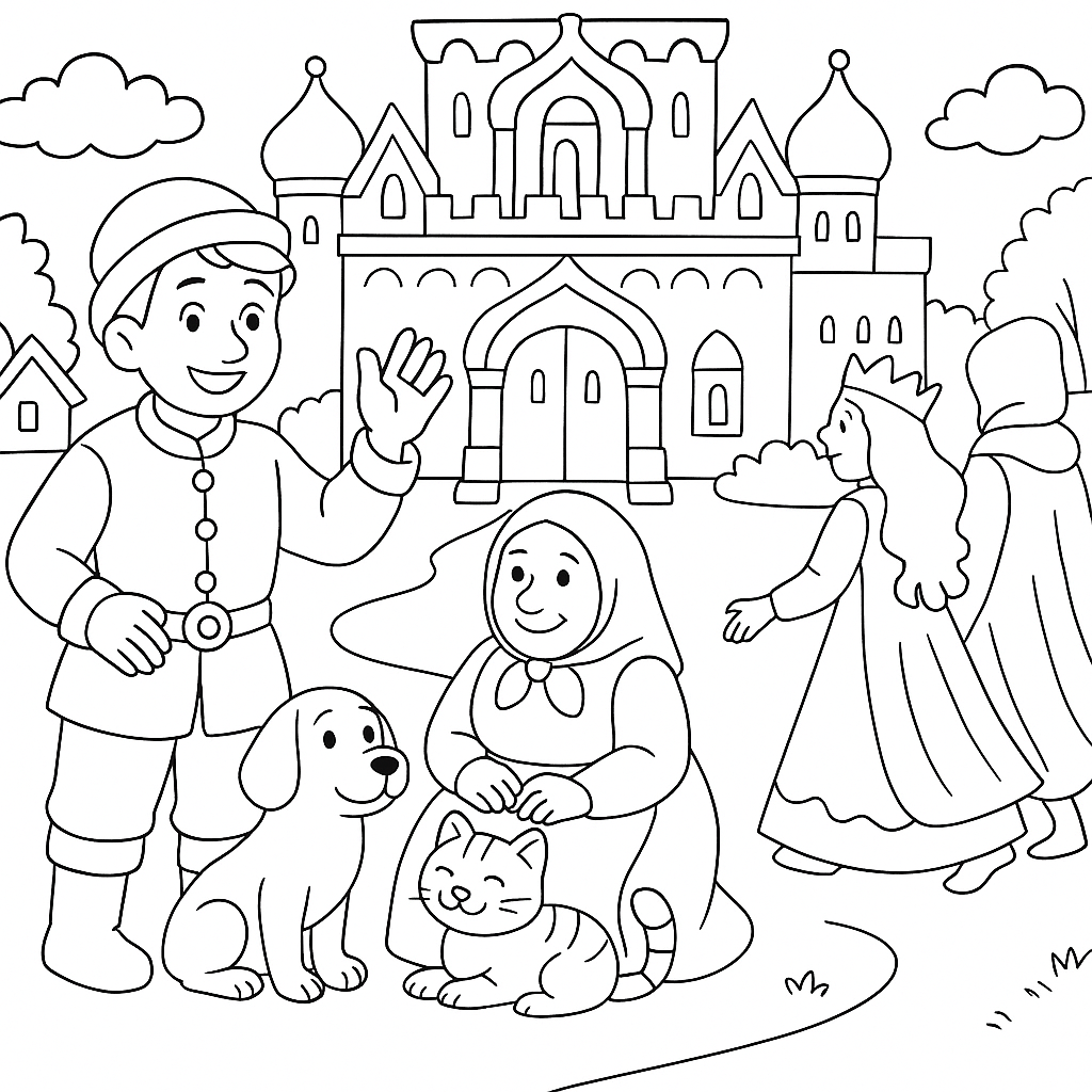 Раскраска по сказке "Волшебное кольцо"