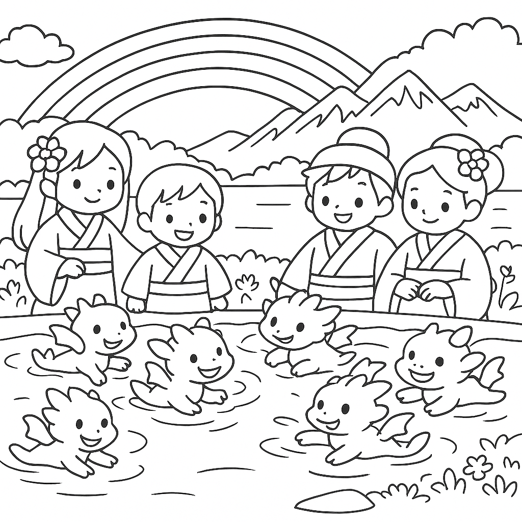 Раскраска по сказке "Сказка о том, как драконы научились летать"