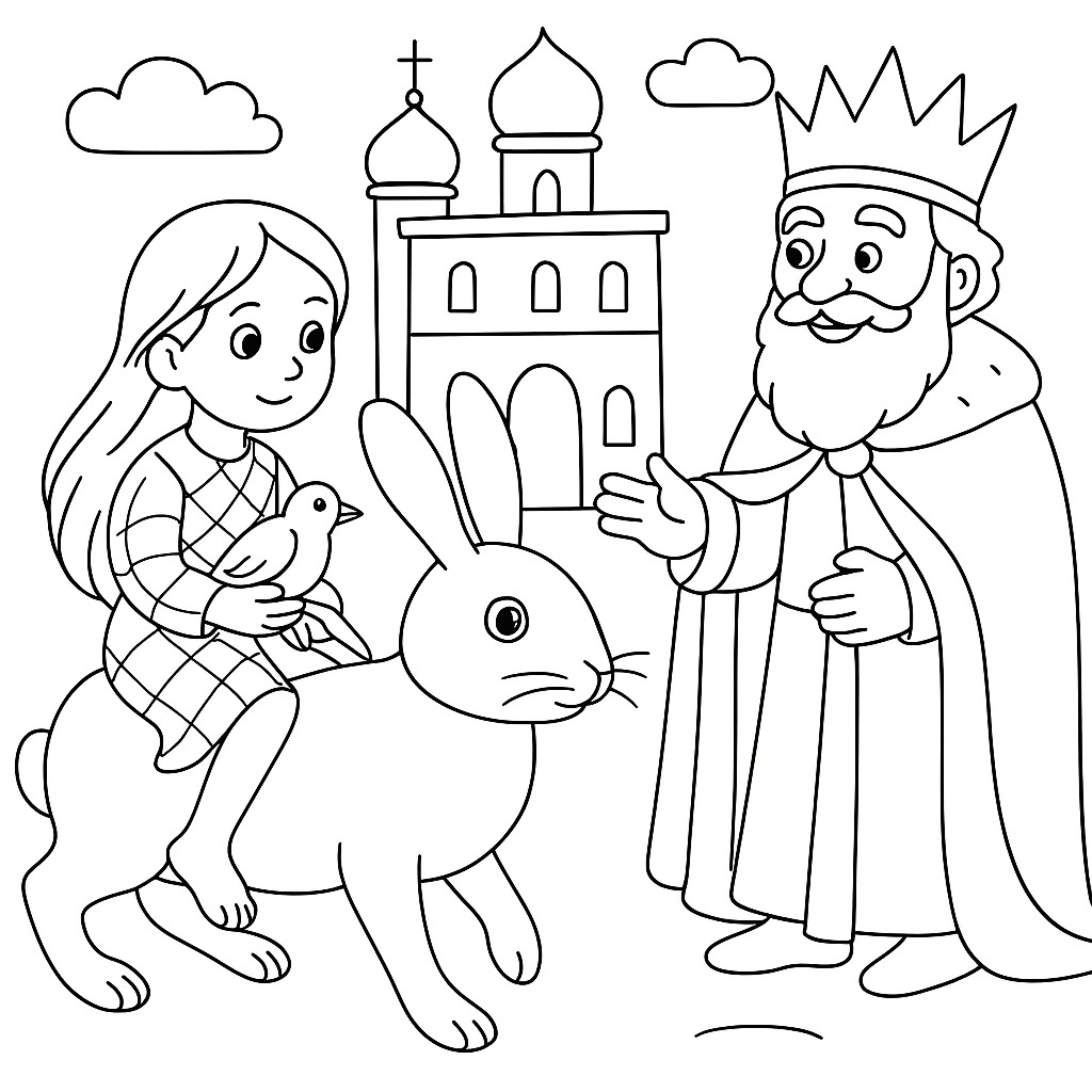 Раскраска по сказке "Дочь-семилетка"