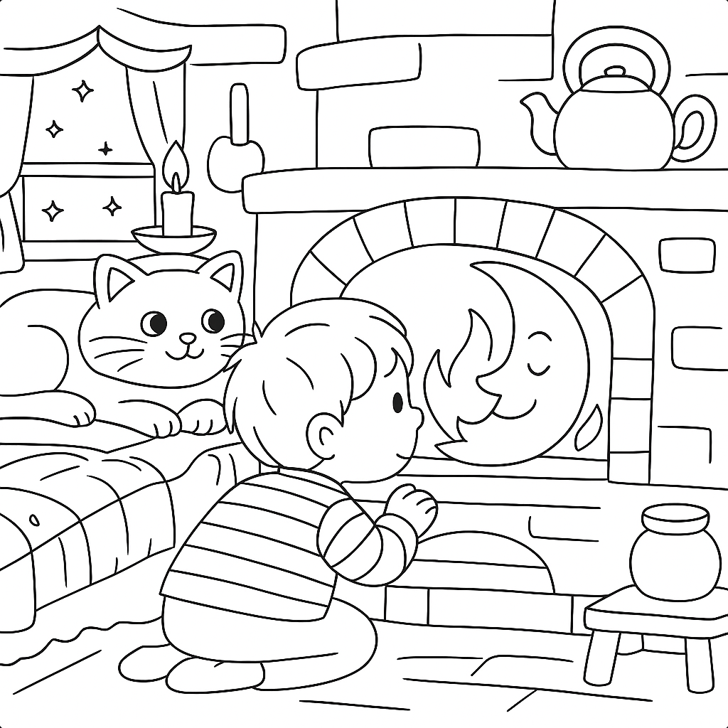 Раскраска по сказке "Месяц и куриное яйцо"