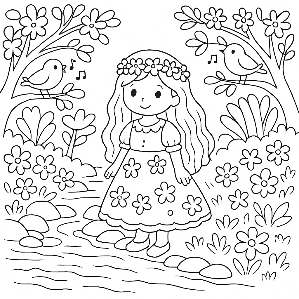 Раскраска по сказке "Четыре сестрицы"