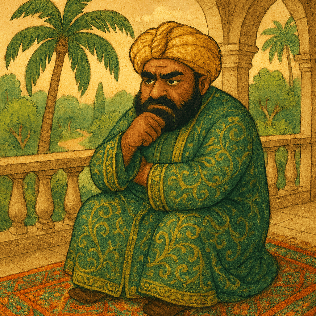 Грустный шах на балконе дворца