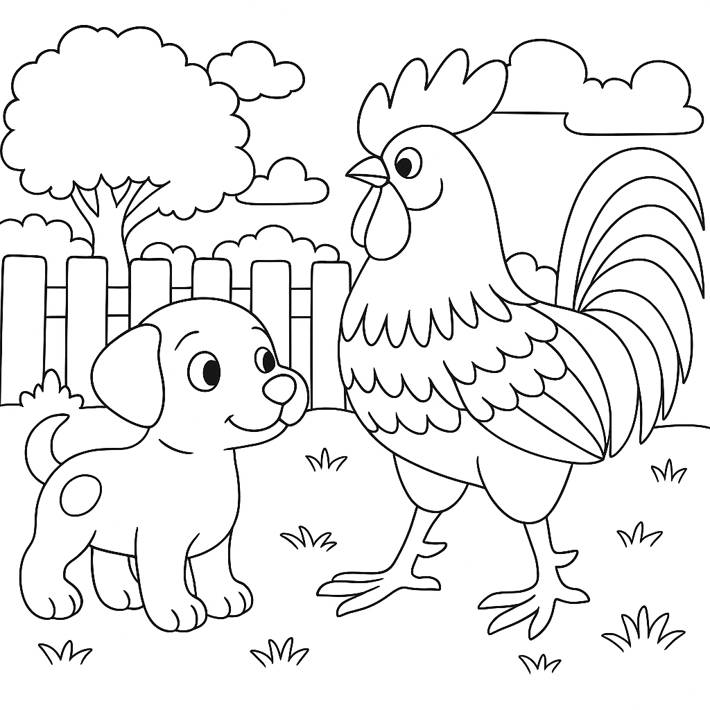 Раскраска по сказке "Кто сказал «мяу»?"