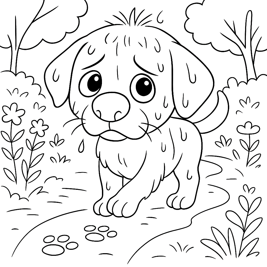 Раскраска по сказке "Кто сказал «мяу»?"