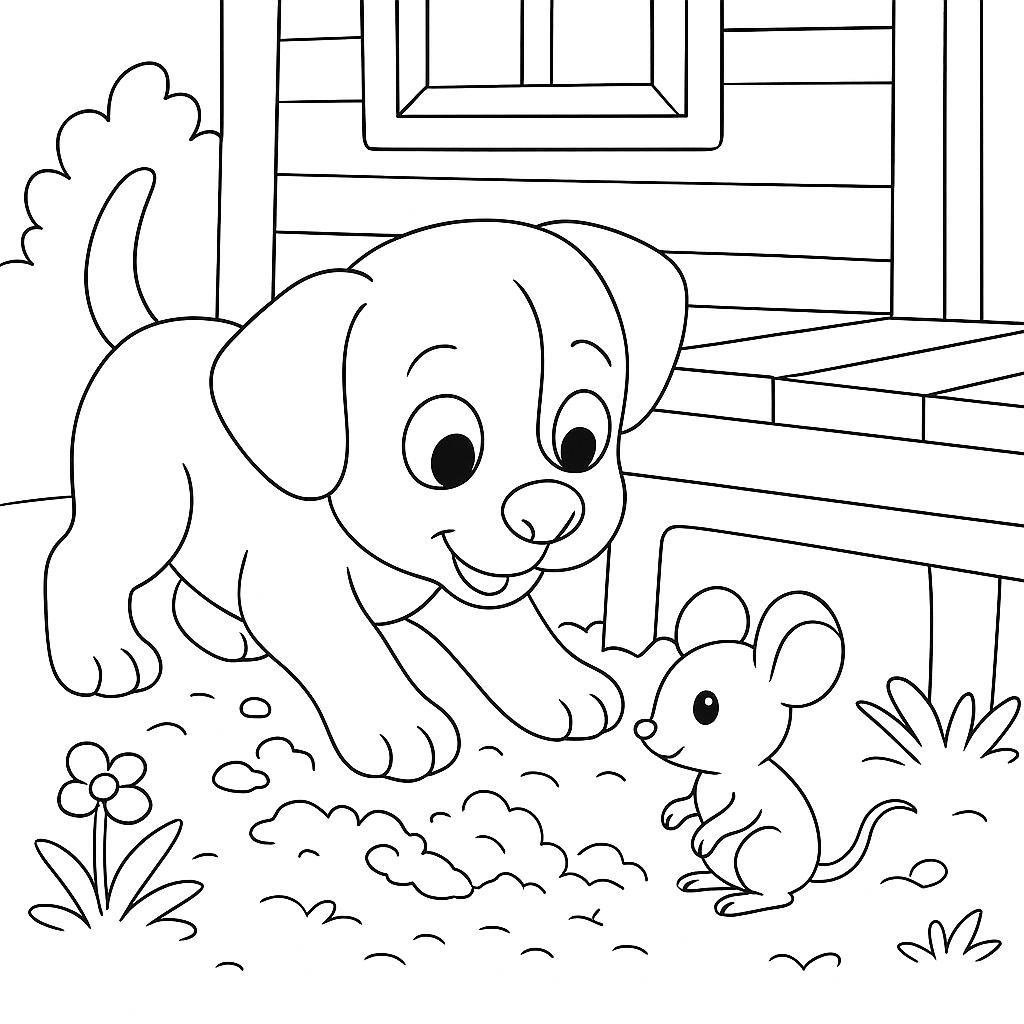 Раскраска по сказке "Кто сказал «мяу»?"