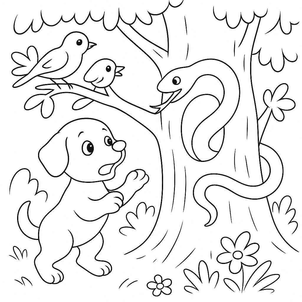 Раскраска по сказке "Первая охота"