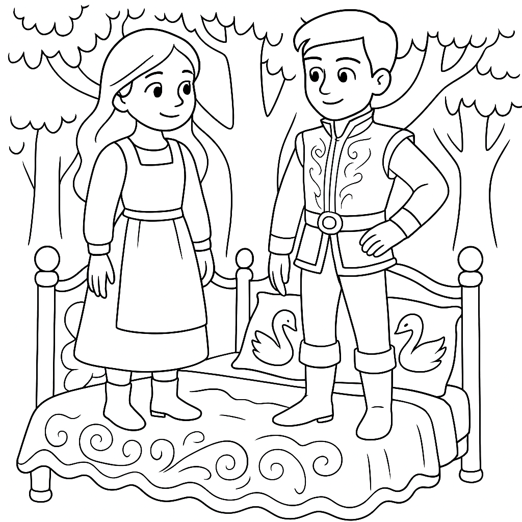 Раскраски: Сигни и принц лини