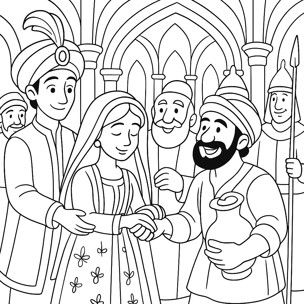 Раскраска по сказке "Красавец водонос"