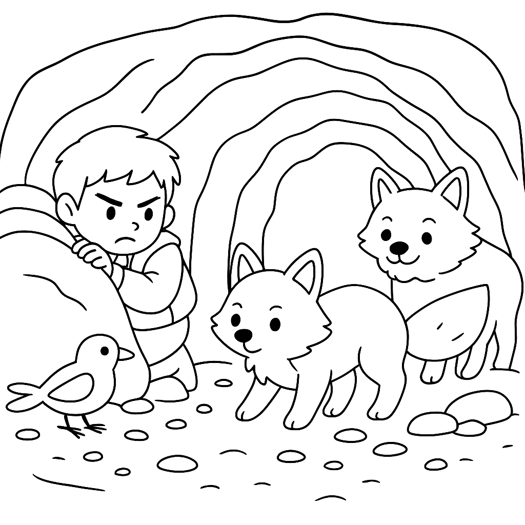 Раскраска по сказке "Щедрый и скупой"