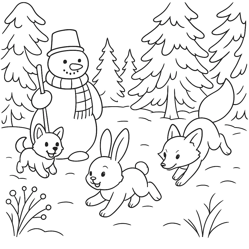 Раскраска по сказке "Ёлка - сказка сутеева"