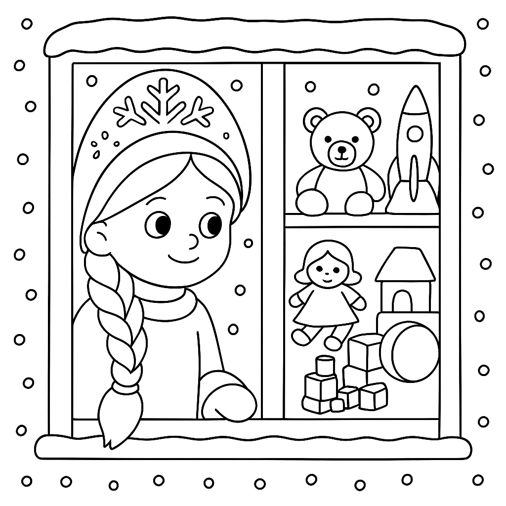 Раскраска по сказке "Новогодний подарок снегурочки"