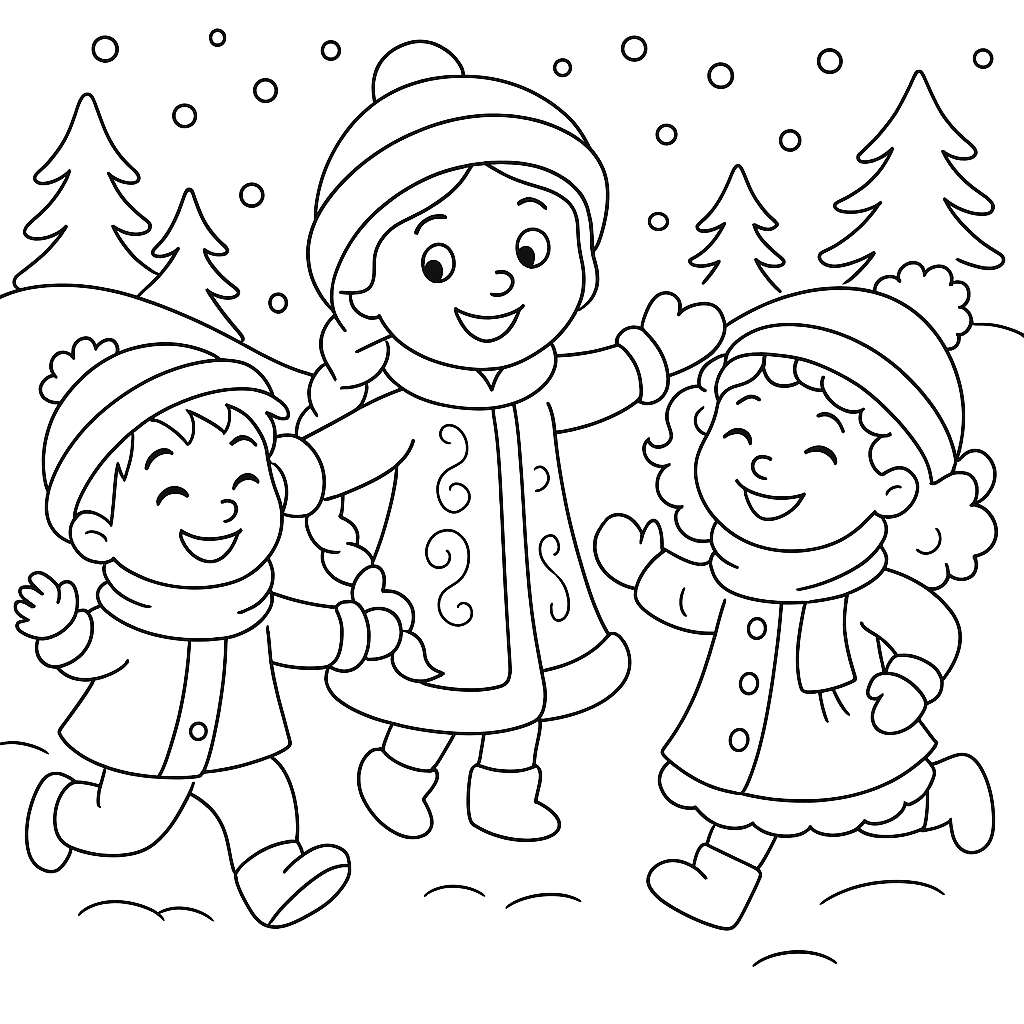 Раскраска по сказке "Новогодний подарок снегурочки"