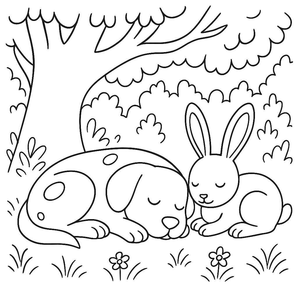 Раскраска по сказке "Как собака друга искала"