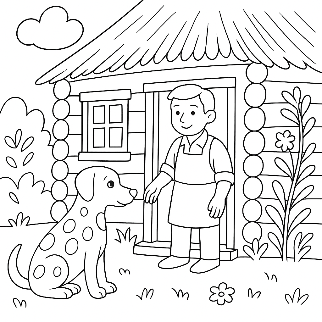 Раскраска по сказке "Как собака друга искала"