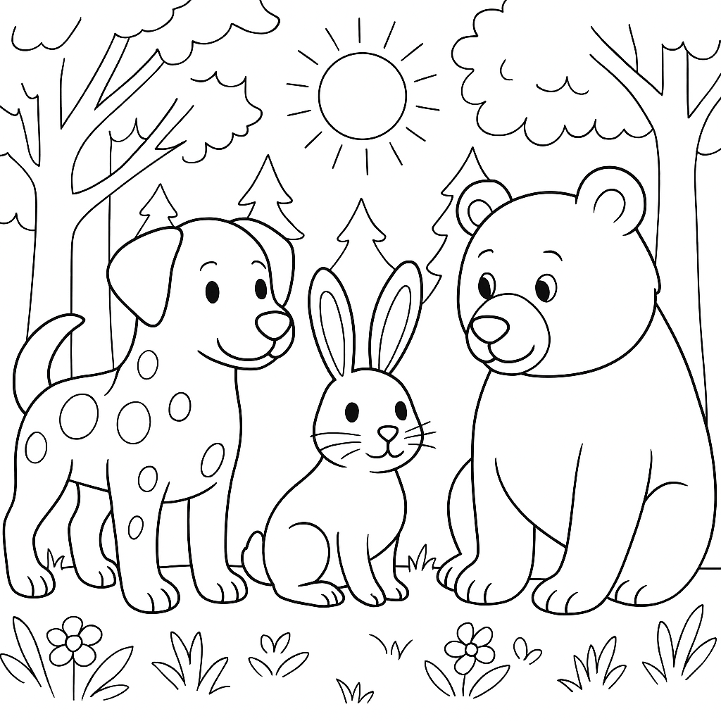 Раскраска по сказке "Как собака друга искала"