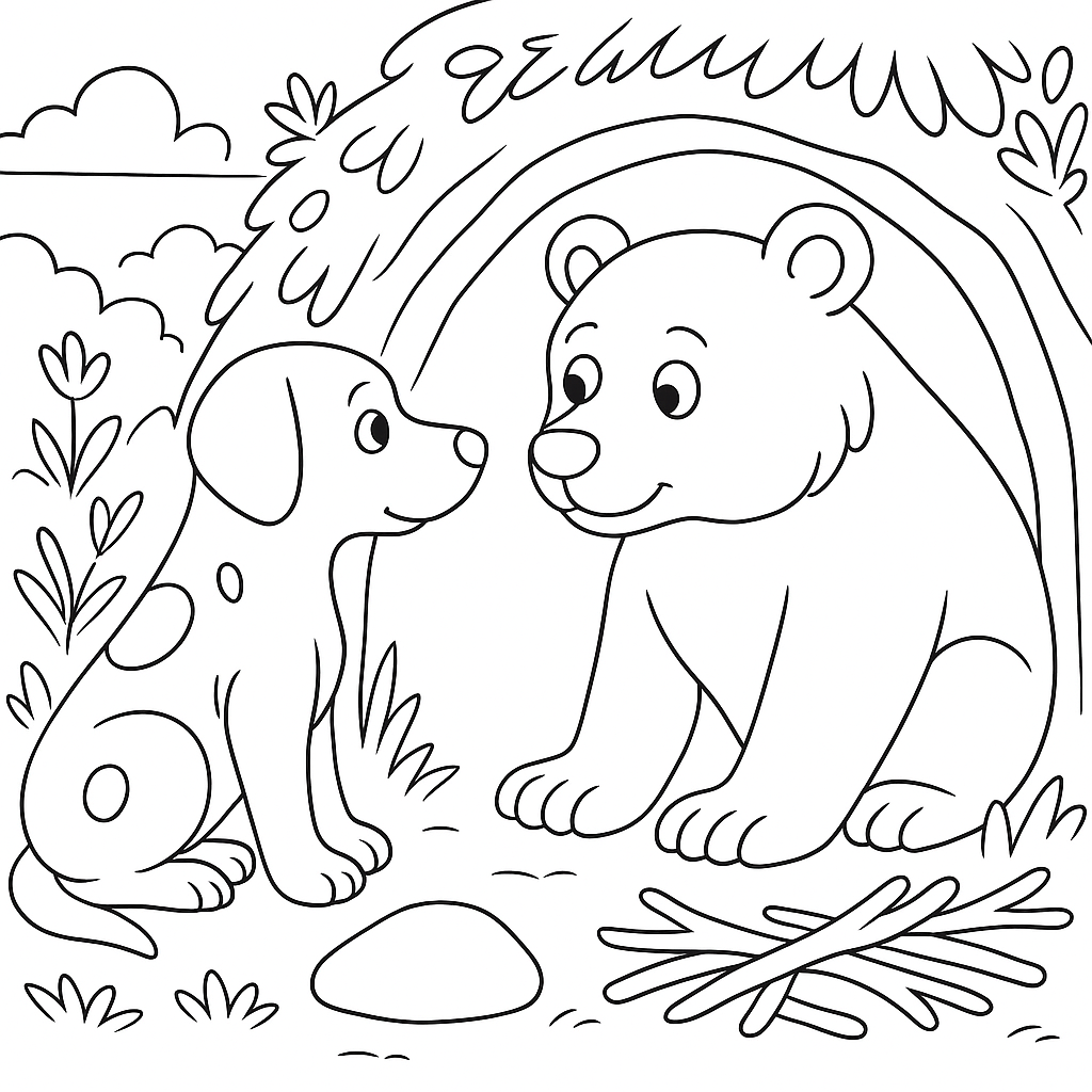 Раскраска по сказке "Как собака друга искала"