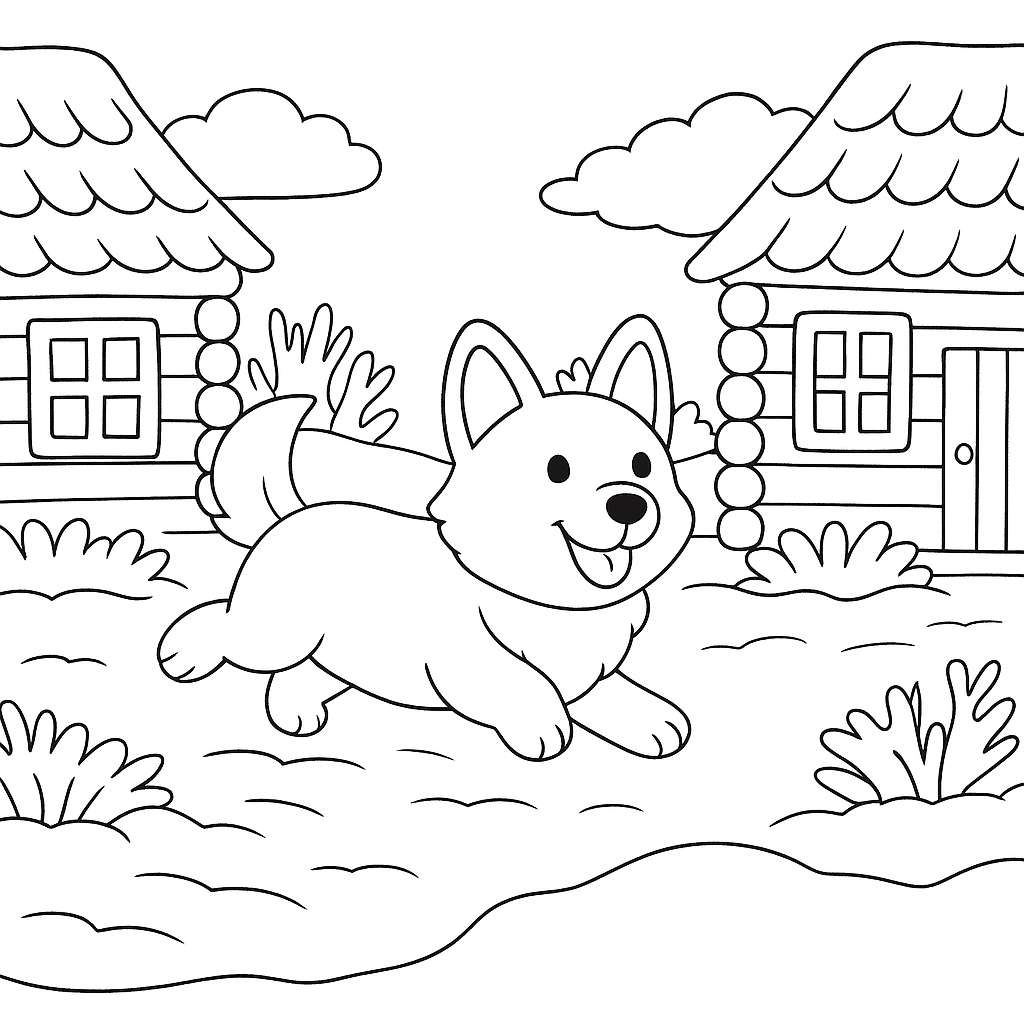 Раскраска по сказке "Хозяйственная собака на белорусском хуторе"