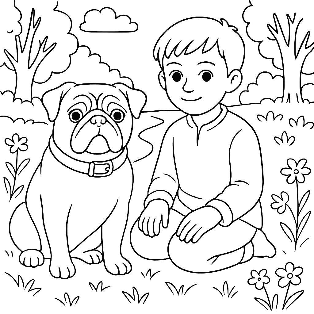 Раскраска по сказке "Булька"