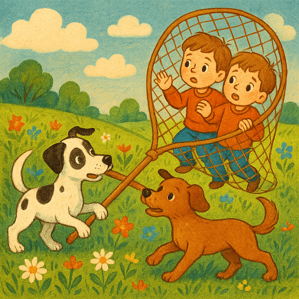 Собаки помогают близнецам