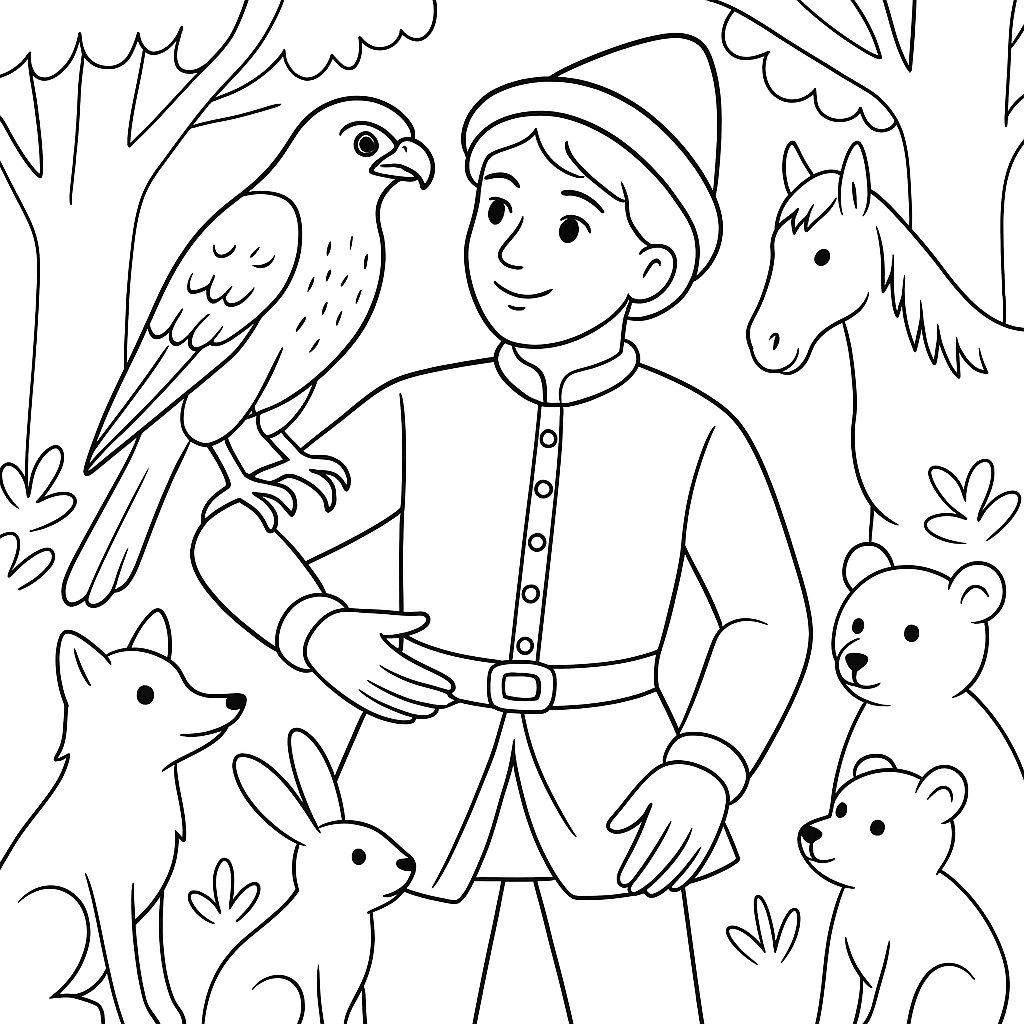 Раскраска по сказке "Хрустальная гора"