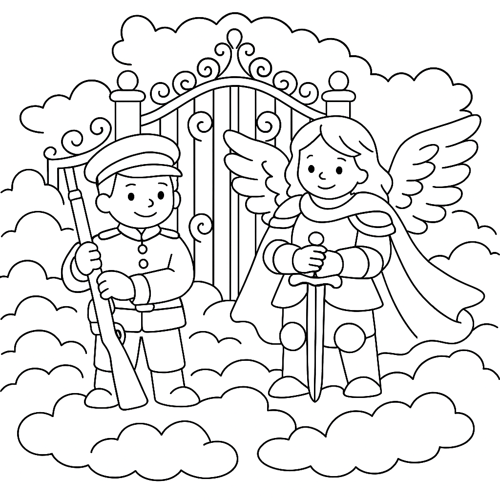 Раскраска по сказке "Солдат и смерть"