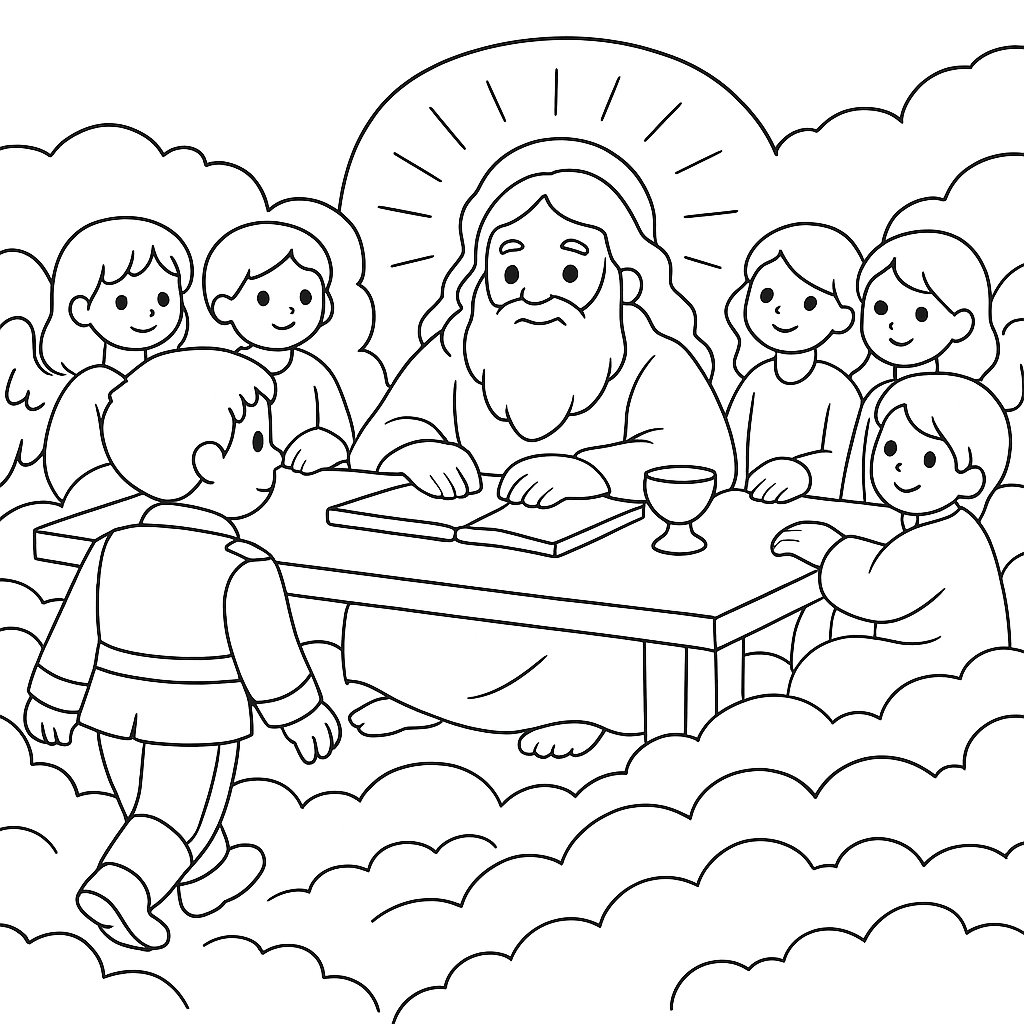 Раскраска по сказке "Солдат и смерть"