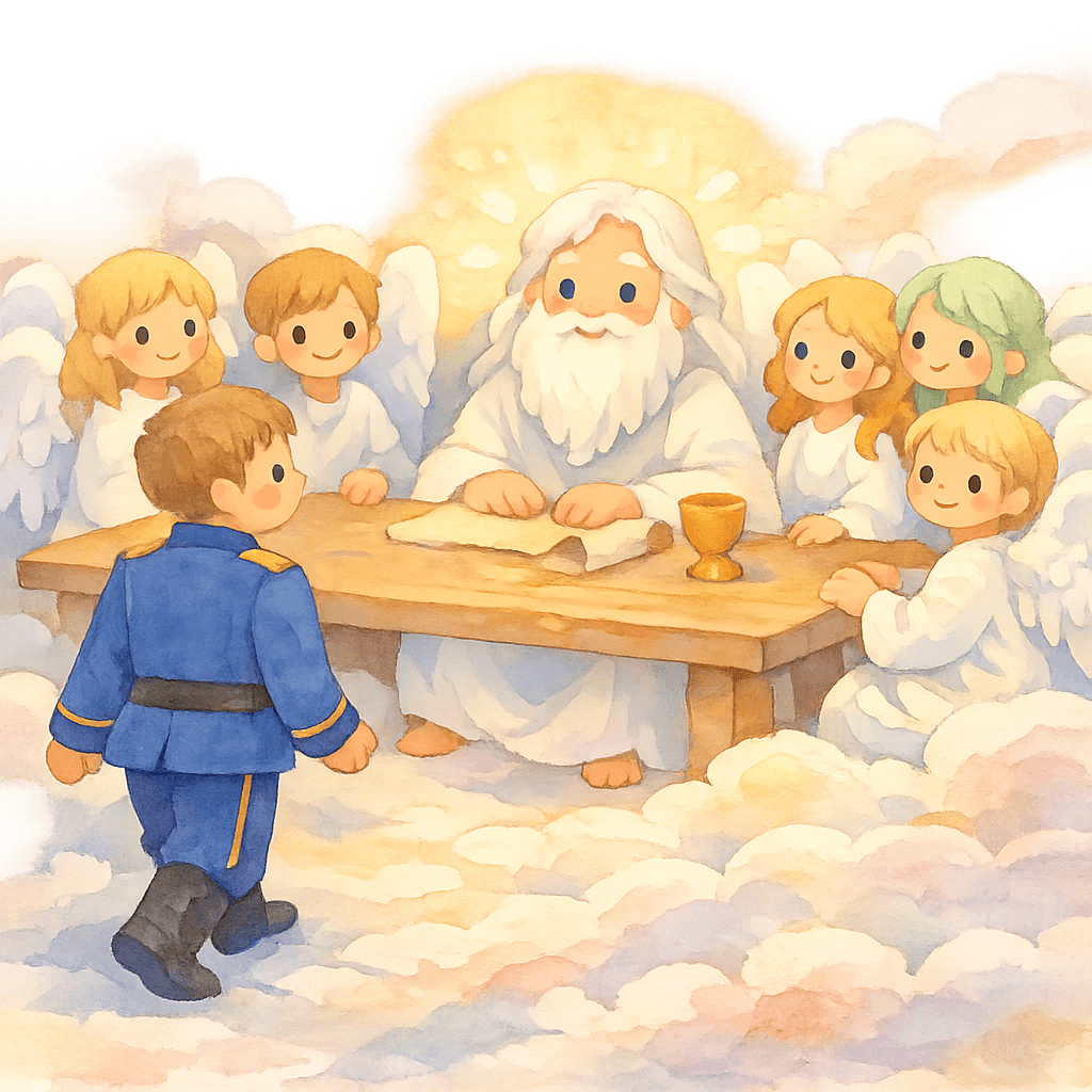 Солдат беседует с Господом и ангелами