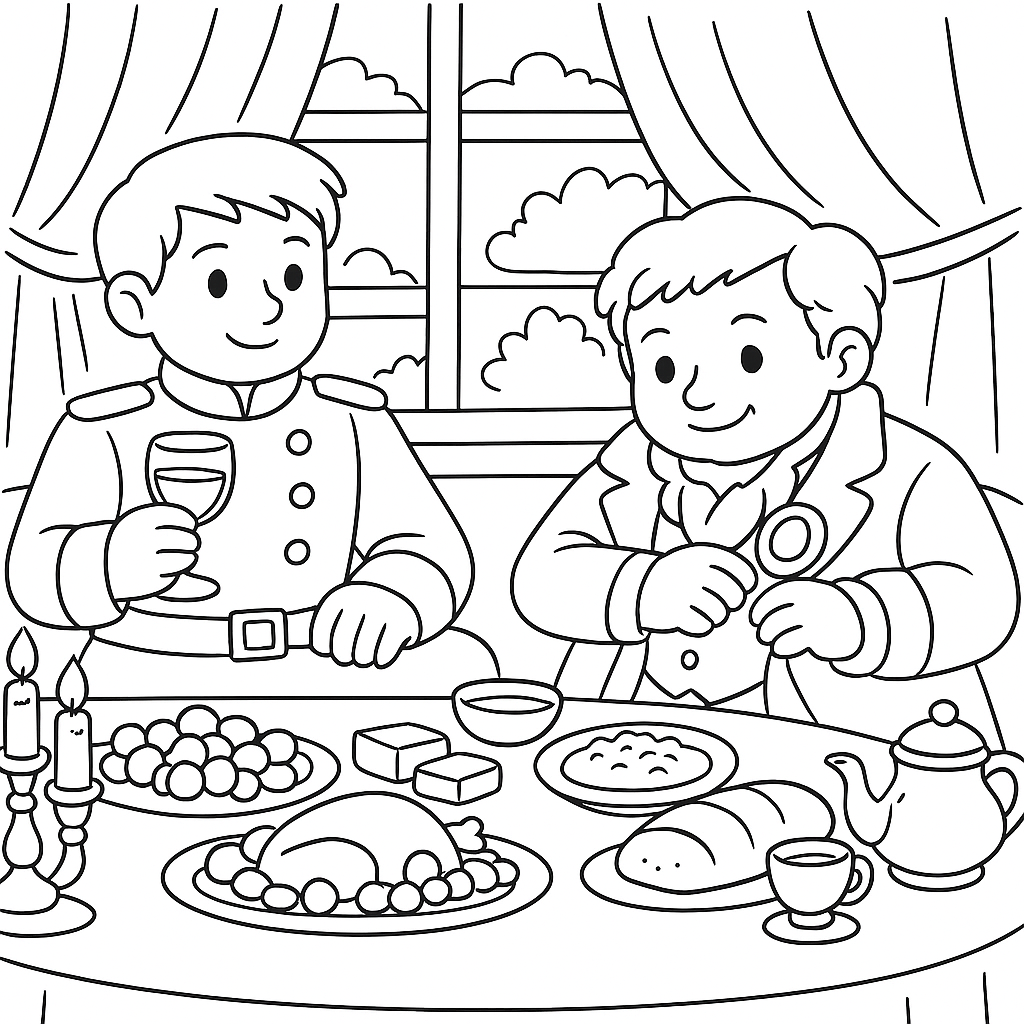 Раскраска по сказке "Солдат и смерть"