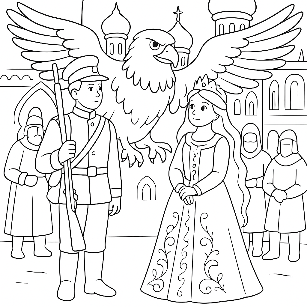 Раскраска по сказке "Окаменелое царство"