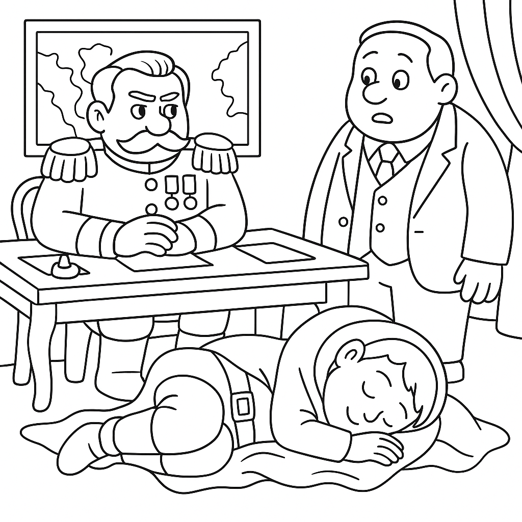 Раскраска по сказке "Солдатская шинель"