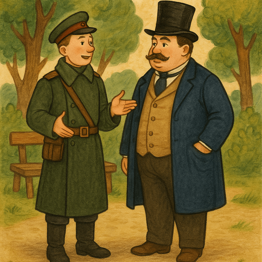 Солдат рассказывает барину про свою шинель