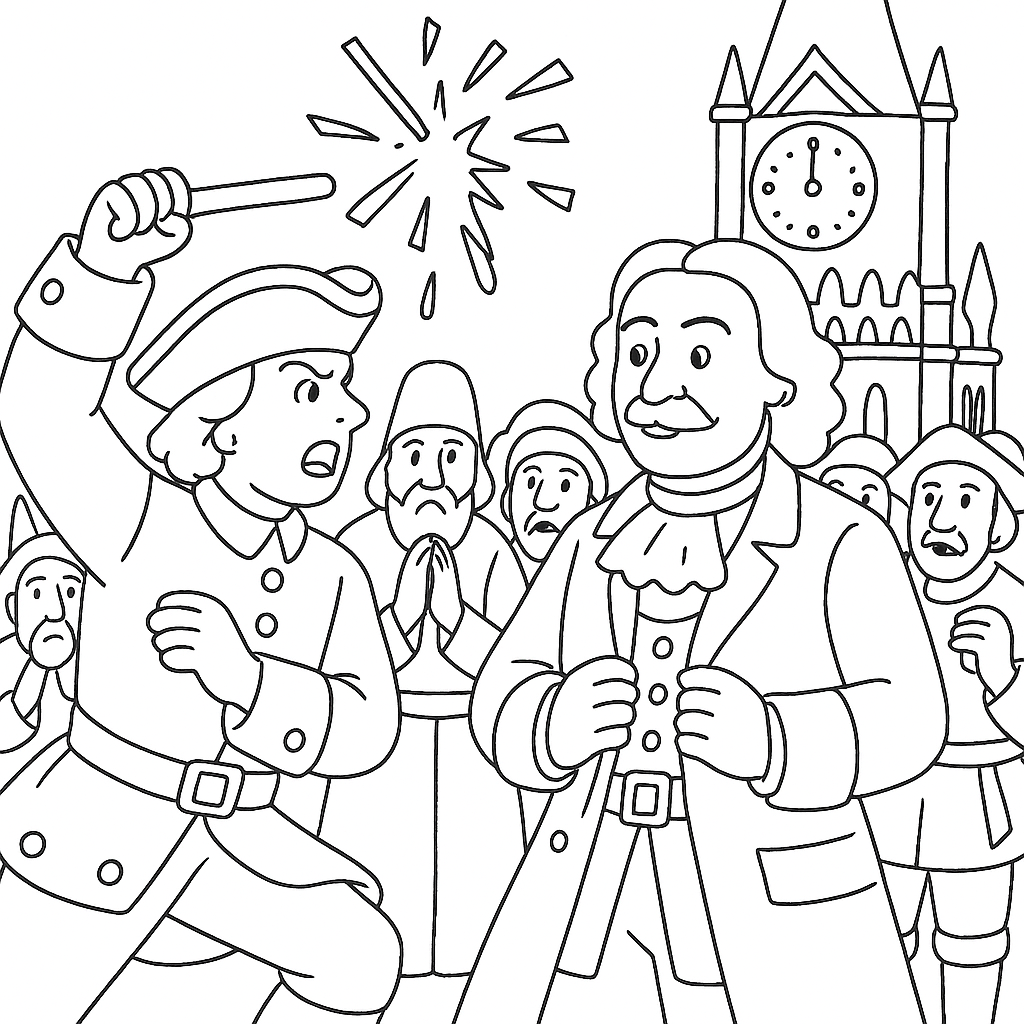 Раскраска по сказке "Находчивый солдат"