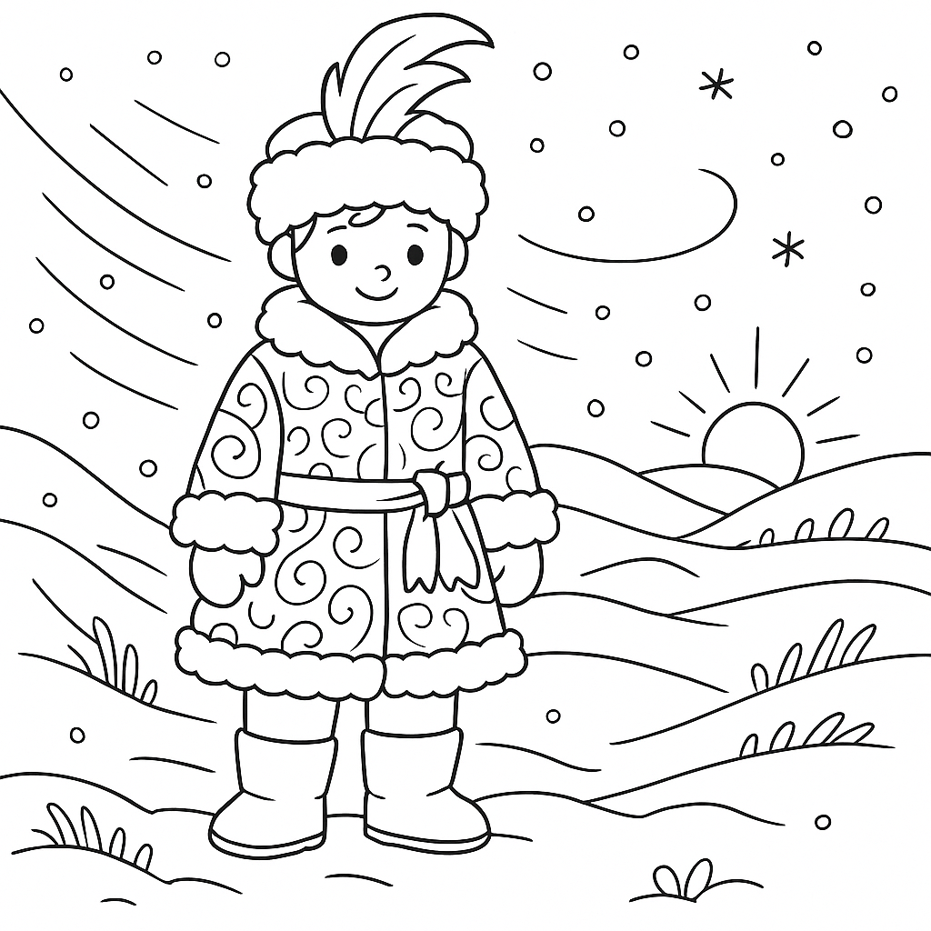 Раскраска по сказке "Соломенный жених"