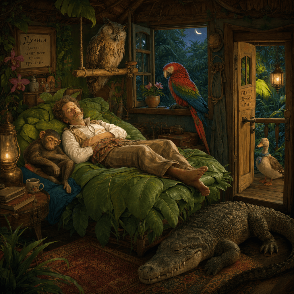Доктор и звери отдыхают после работы