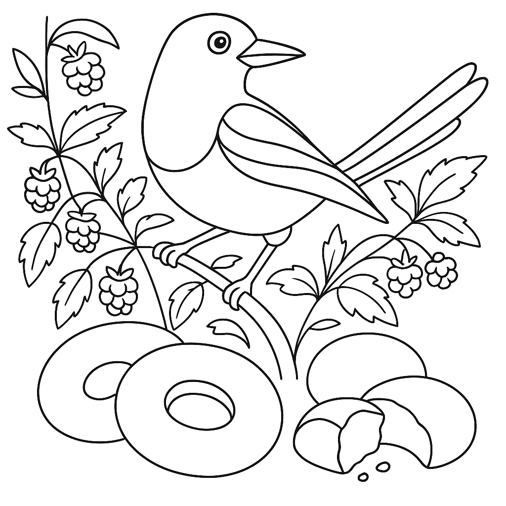 Раскраска по сказке "Сорока"