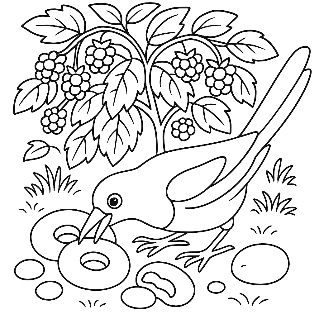 Раскраска по сказке "Сорока"