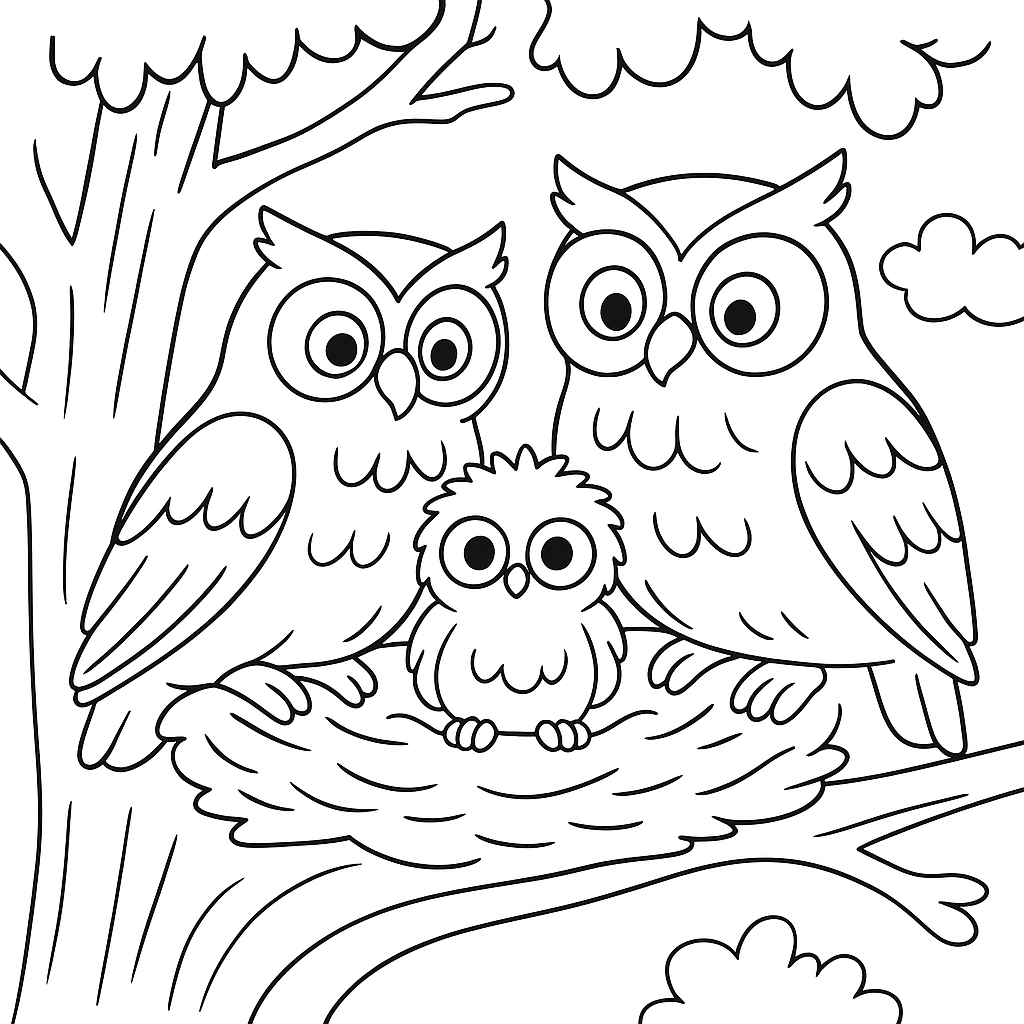 Раскраска по сказке "Совёнок"