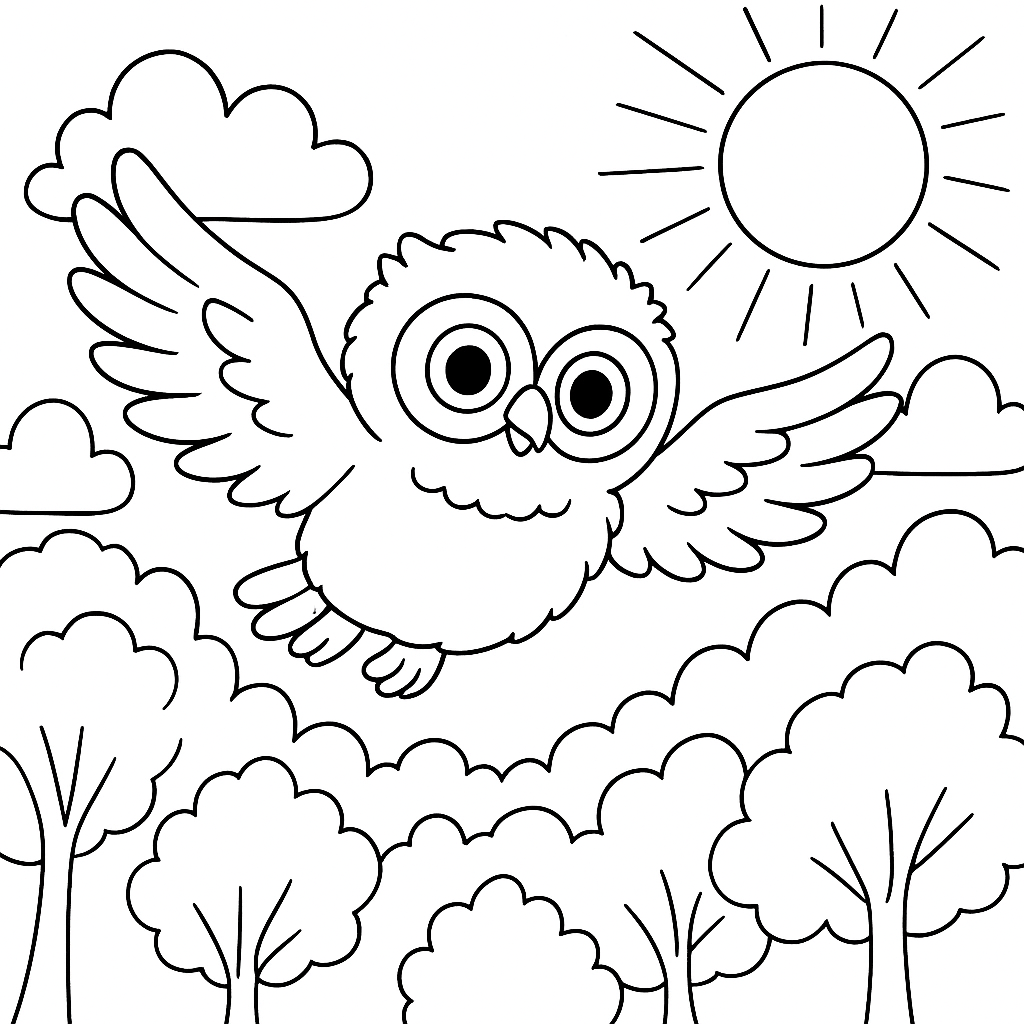 Раскраска по сказке "Совёнок"