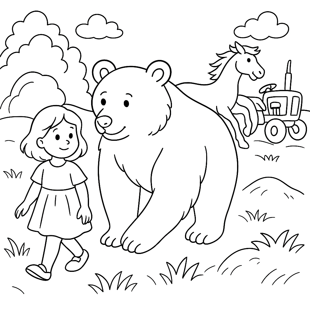 Раскраска по сказке "Аришка-трусишка"