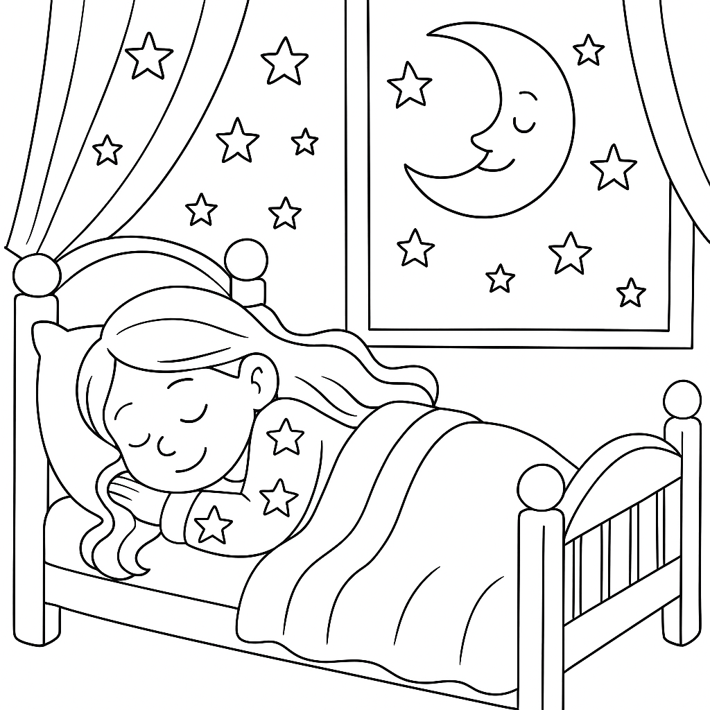 Раскраска по сказке "Баю-баю-баю-бай"