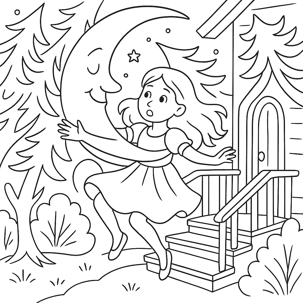 Раскраска по сказке "Солнце, месяц и ворон воронович"