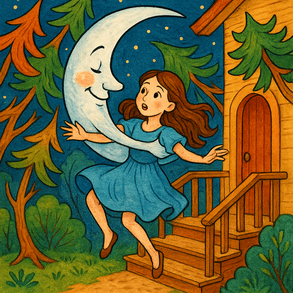 Месяц уносит среднюю дочь.