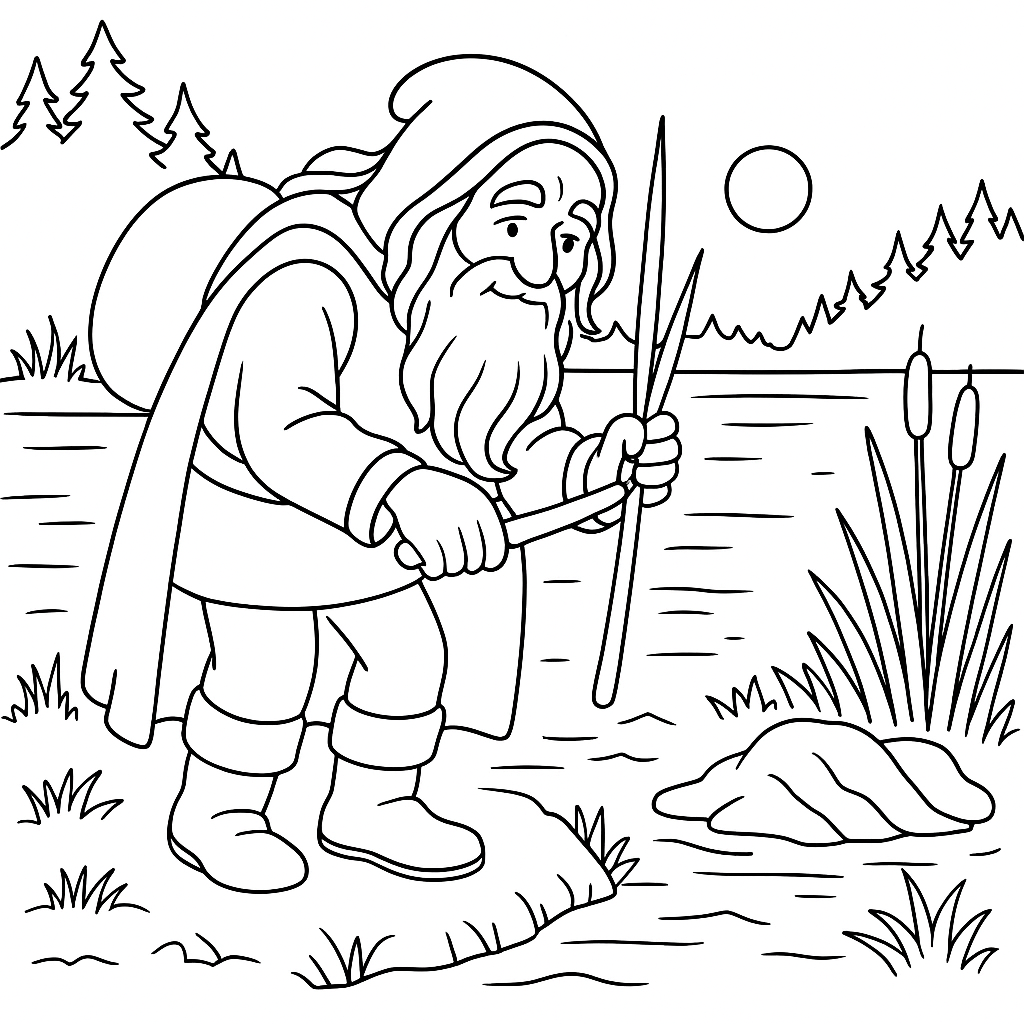 Раскраска по сказке "Волшебная дудочка"